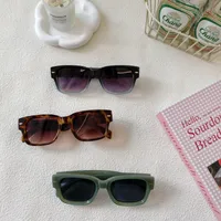 Exaggerated Street Leopard UV400 Protection Resin Square Quadrilateral Full Frame Glasses main image 3