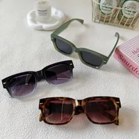 Exaggerated Street Leopard UV400 Protection Resin Square Quadrilateral Full Frame Glasses main image 4