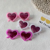 Sweet Simple Style Heart Shape UV400 Protection Resin Special-Shaped Mirror Full Frame Glasses main image 2