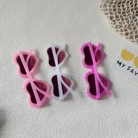 Sweet Simple Style Heart Shape UV400 Protection Resin Special-Shaped Mirror Full Frame Glasses main image 4