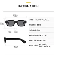 Hip-Hop Retro Streetwear Sunglasses PC UV400 Protection Square Full Frame Glasses main image 10