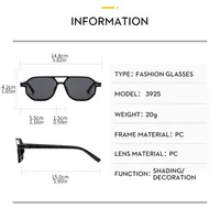 Casual Retro Simple Style Sunglasses PC UV400 Protection Polygon Avaitor Full Frame Glasses main image 10