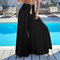 Independent Station  Europe And The United States  Spring And Summer New Solid Color High Waist Ice Silk Wide Leg Pants For Women main image 1