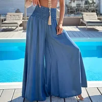 Independent Station  Europe And The United States  Spring And Summer New Solid Color High Waist Ice Silk Wide Leg Pants For Women main image 2