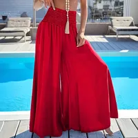 Independent Station  Europe And The United States  Spring And Summer New Solid Color High Waist Ice Silk Wide Leg Pants For Women main image 3