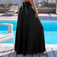 Independent Station  Europe And The United States  Spring And Summer New Solid Color High Waist Ice Silk Wide Leg Pants For Women main image 4