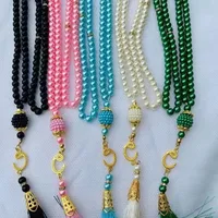 99 6-li Glass Imitation Pearl String Tassel TASBIH Rosary Beads Middle East  Wholesale Original Bracelet Pendant main image 2