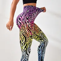 Casual Fitness Lady Multicolor Nylon Spandex Active Bottoms Skinny Pants main image 3