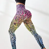 Casual Fitness Lady Multicolor Nylon Spandex Active Bottoms Skinny Pants main image 2