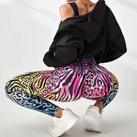 Casual Fitness Lady Multicolor Nylon Spandex Active Bottoms Skinny Pants main image 1