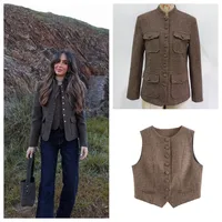 Women's Streetwear Houndstooth Coat Jacket main image 1