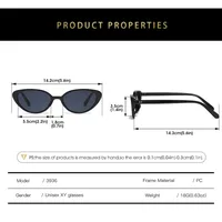 Sweet Cool Streetwear Hot Girl Style Sunglasses PC UV400 Protection Cat Eye Full Frame Glasses main image 2