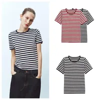 Women's T-shirt Short Sleeve T-Shirts Casual Style Classic Style Stripe main image 1