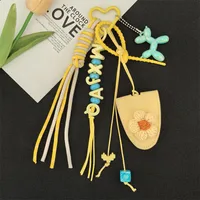 Dopamine Flower Miu Bag Hanging Girl's Heart Colorful Braided Rope Bag Pendant Creative Car Keychain All-match sku image 2
