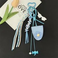 Dopamine Flower Miu Bag Hanging Girl's Heart Colorful Braided Rope Bag Pendant Creative Car Keychain All-match sku image 4
