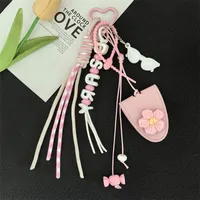 Dopamine Flower Miu Bag Hanging Girl's Heart Colorful Braided Rope Bag Pendant Creative Car Keychain All-match sku image 5