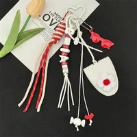 Dopamine Flower Miu Bag Hanging Girl's Heart Colorful Braided Rope Bag Pendant Creative Car Keychain All-match sku image 6