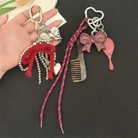 New Style Creative Fashion Heart Bow Pendant Keychain Braided Rope Bag Pendant Personalized Versatile Pendant main image 2