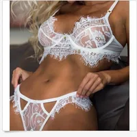 Sexy Underwear Europe And The United States Sexy Underwear Eyelash Lace Three-point Sexy Set Manufacturers Spot Wholesale main image 4