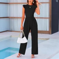 Europe And The United States   Foreign Trade Women's New Temperament Leisure Lotus Leaf Flying Sleeve Jacket Jumpsuit main image 1