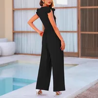 Europe And The United States   Foreign Trade Women's New Temperament Leisure Lotus Leaf Flying Sleeve Jacket Jumpsuit main image 4
