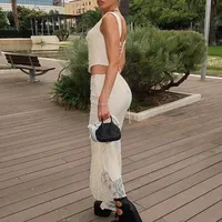Style Women's Clothing  Autumn New Sexy Pleated Strap Top French Temperament Lace Skirt Suit main image 5