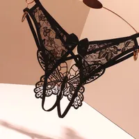 Foreign Trade Sexy Hollow Underwear Female Butterfly Element Date Convenient To Be A Man By Your Lace Open-end Support Her Thong sku image 1