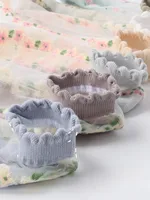 Floral Glass Silk Women's Summer Short Socks New Style Cute Fresh Style Ins Short Socks Cotton Bottom Sweat Absorbing Breathable Socks main image 2