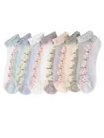 Floral Glass Silk Women's Summer Short Socks New Style Cute Fresh Style Ins Short Socks Cotton Bottom Sweat Absorbing Breathable Socks main image 5
