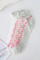 Floral Glass Silk Women's Summer Short Socks New Style Cute Fresh Style Ins Short Socks Cotton Bottom Sweat Absorbing Breathable Socks sku image 4