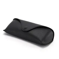 Large Black New Red Lined Leather Business Litchi Sunglasses Case Wholesale Printable LOGO sku image 1