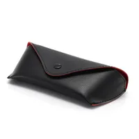 Large Black New Red Lined Leather Business Litchi Sunglasses Case Wholesale Printable LOGO sku image 3