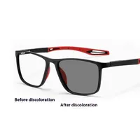 New Photosensitive Color Changing Mirror Ultra-light Silicone Outdoor Sports Glasses Fashionable Men's And Women's Anti-blue Light Myopia Glasses Frame main image 3