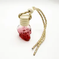 8ML Five-line Cover Color Spray Skull Glass Bottle Pendant Empty Bottle Wooden Cover New Multi-style Color Halloween Ghost Festival sku image 1