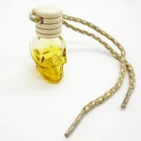 8ML Five-line Cover Color Spray Skull Glass Bottle Pendant Empty Bottle Wooden Cover New Multi-style Color Halloween Ghost Festival sku image 2