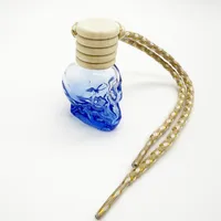8ML Five-line Cover Color Spray Skull Glass Bottle Pendant Empty Bottle Wooden Cover New Multi-style Color Halloween Ghost Festival sku image 3