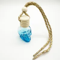 8ML Five-line Cover Color Spray Skull Glass Bottle Pendant Empty Bottle Wooden Cover New Multi-style Color Halloween Ghost Festival sku image 4