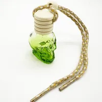 8ML Five-line Cover Color Spray Skull Glass Bottle Pendant Empty Bottle Wooden Cover New Multi-style Color Halloween Ghost Festival sku image 5