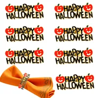 Popular Hotel Napkin Ring Happy Halloween Pumpkin Napkin Ring Letters Napkin Ring Dining-Table Decoration Accessories Manufacturer main image 1