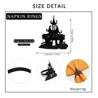 In Stock New Product Napkin Ring House Of Horrors Napkin Ring Creative Simple Black Castle Napkin Ring Halloween Wholesale main image 2