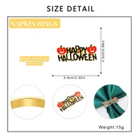 Popular Hotel Napkin Ring Happy Halloween Pumpkin Napkin Ring Letters Napkin Ring Dining-Table Decoration Accessories Manufacturer main image 2