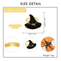 Hot Sale Hot Sale Napkin Ring Wizard's Hat Napkin Ring Halloween Party Napkin Ring Black Witch Props Factory Wholesale main image 2
