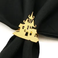 In Stock New Product Napkin Ring House Of Horrors Napkin Ring Creative Simple Black Castle Napkin Ring Halloween Wholesale main image 3