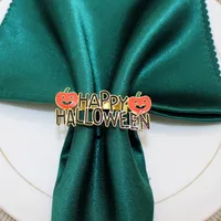 Popular Hotel Napkin Ring Happy Halloween Pumpkin Napkin Ring Letters Napkin Ring Dining-Table Decoration Accessories Manufacturer main image 3