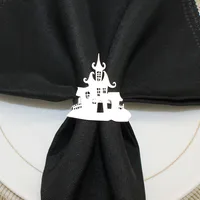 In Stock New Product Napkin Ring House Of Horrors Napkin Ring Creative Simple Black Castle Napkin Ring Halloween Wholesale main image 4
