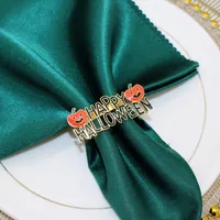 Popular Hotel Napkin Ring Happy Halloween Pumpkin Napkin Ring Letters Napkin Ring Dining-Table Decoration Accessories Manufacturer main image 4