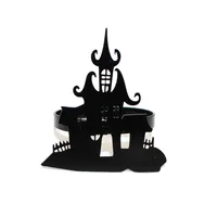 In Stock New Product Napkin Ring House Of Horrors Napkin Ring Creative Simple Black Castle Napkin Ring Halloween Wholesale main image 5