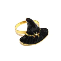 Hot Sale Hot Sale Napkin Ring Wizard's Hat Napkin Ring Halloween Party Napkin Ring Black Witch Props Factory Wholesale sku image 1