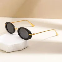 Internet Celebrity Same Style Retro Fashionable Oval Small Frame Fashion Sunglasses Street Shoot Concave Style Summer Sunscreen Sunglasses main image 1