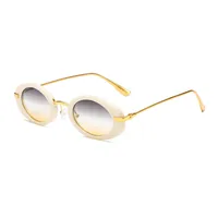 Internet Celebrity Same Style Retro Fashionable Oval Small Frame Fashion Sunglasses Street Shoot Concave Style Summer Sunscreen Sunglasses main image 2